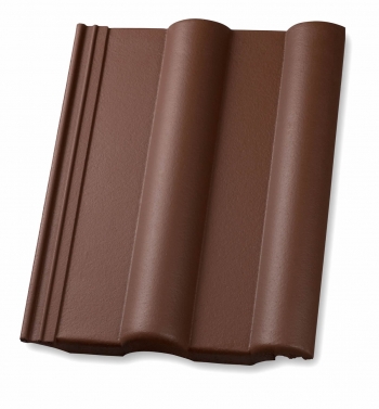 Finkenberger-pan Koperbruin TOP LongLife glanzend 456 waterdichte en vorstbestendige beton dakpan van Nelskamp