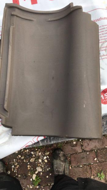 Monier blauw gesmoorde dakpannen leggen in Zelzate